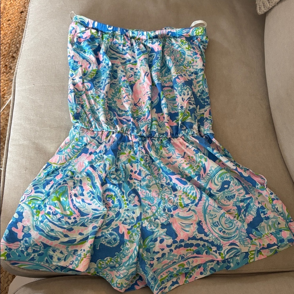 Lilly Pulitzer Strapless Paisley Cotton Romper - Picture 3 of 4